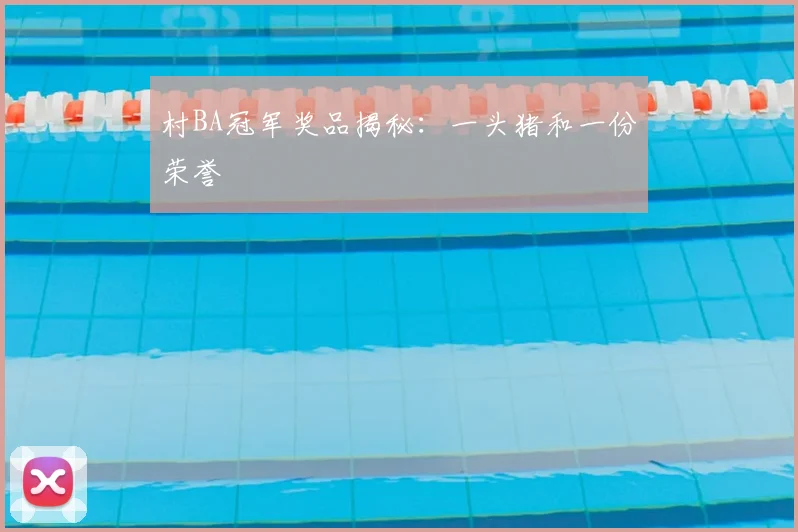 村BA冠军奖品揭秘:一头猪和一份荣誉